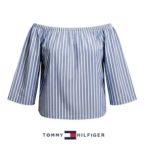 Tommy Hilfiger - Off-Shoulder Striped Blouse with 3/4 Bell Sleeves